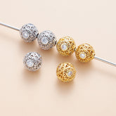 OZ DIY AC13000 8mm/10mm Gold Plated Spacer Bead (3 Pcs)